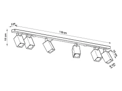 Online Sollux Lighting Lámparas de techo Briow moderno de acero - 6 fuentes luminosas 4000K - L.118 x A.16 cm - Blanco