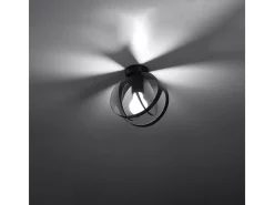 Sollux Lighting Plafón-Lámparas de techo Brive moderno de acero - 1 fuentes luminosas 4000K - L.16 x A.21 cm - Negro