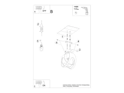 Sollux Lighting Lámparas de techo Brive moderno de acero - 1 fuentes luminosas 3000K - L.16 x A.21 cm - Negro New