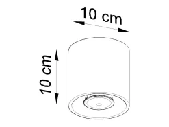 Outlet Sollux Lighting Lámparas de techo Celeris moderno de aluminio - 1 fuentes luminosas 3000K - L.10 x A.10 cm - antracita Gris antracita