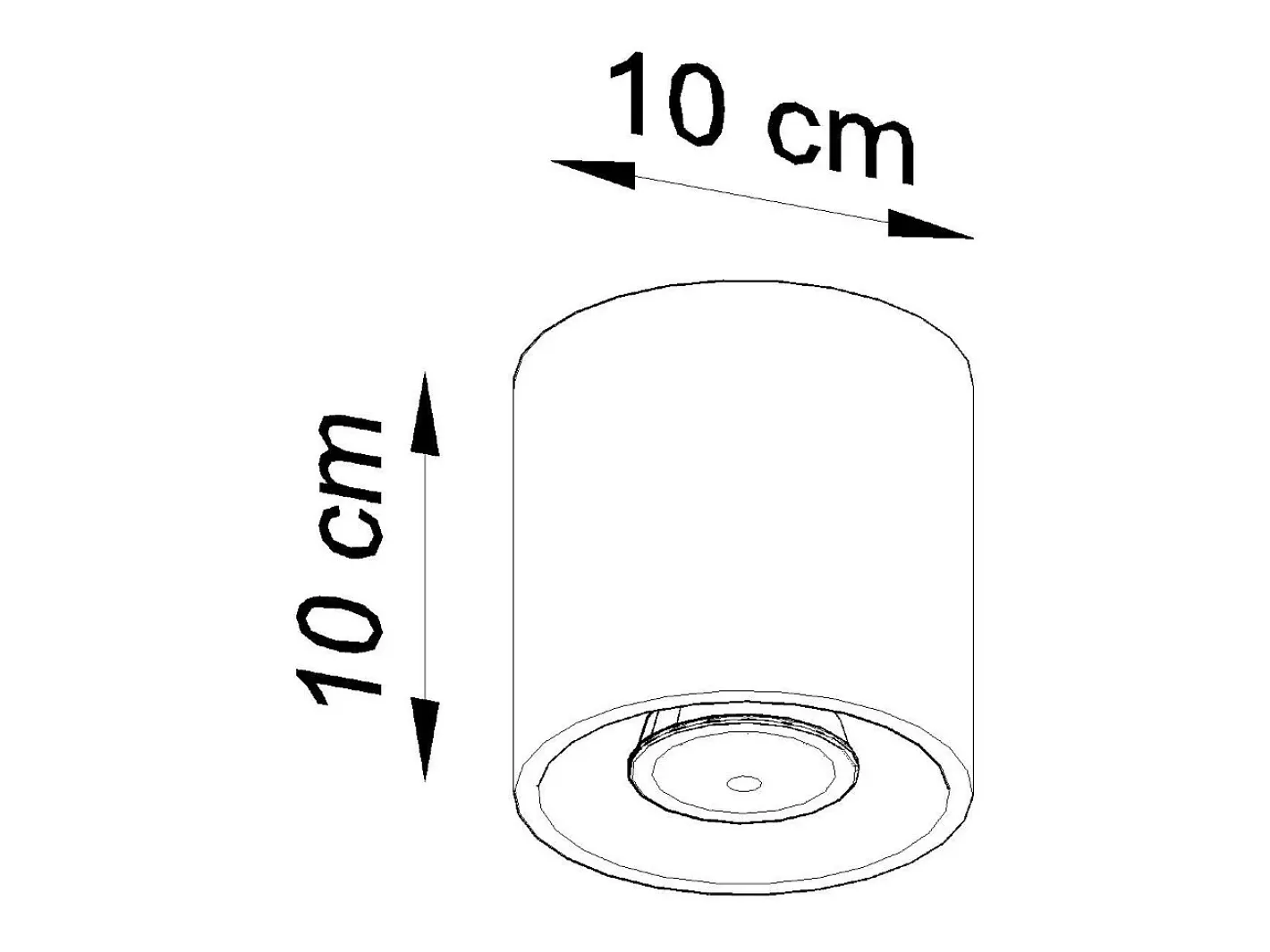 Outlet Sollux Lighting Lámparas de techo Celeris moderno de aluminio - 1 fuentes luminosas 3000K - L.10 x A.10 cm - antracita Gris antracita