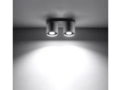 Sollux Lighting Lámparas de techo Celeris moderno de aluminio - 2 fuentes luminosas 4000K - L.26 x A.12 cm - Gris Outlet