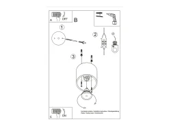 Sollux Lighting Plafón-Lámparas de techo Celeris moderno de aluminio - 1 fuentes luminosas 3000K - L.10 x A.10 cm - Gris