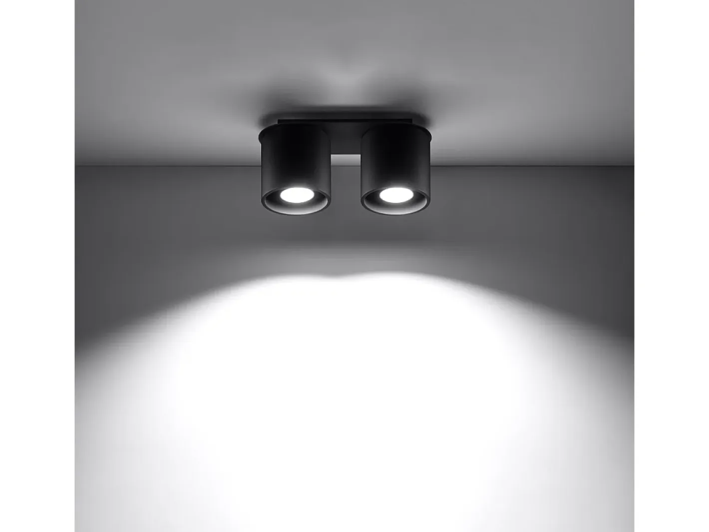 Best Sollux Lighting Lámparas de techo Celeris moderno de aluminio - 2 fuentes luminosas 4000K - L.26 x A.12 cm - Negro