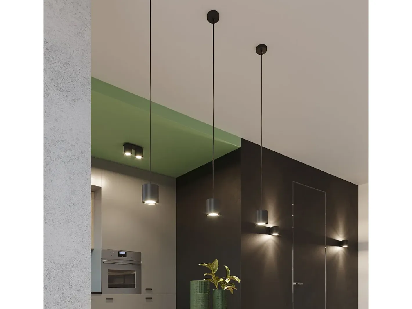 Best Sollux Lighting Lámparas de techo Celeris moderno de aluminio - 2 fuentes luminosas 4000K - L.26 x A.12 cm - Negro