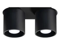 Best Sollux Lighting Lámparas de techo Celeris moderno de aluminio - 2 fuentes luminosas 4000K - L.26 x A.12 cm - Negro