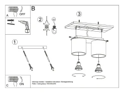 Best Sollux Lighting Lámparas de techo Celeris moderno de aluminio - 2 fuentes luminosas 3000K - L.26 x A.12 cm - Negro