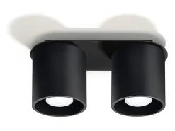 Best Sollux Lighting Lámparas de techo Celeris moderno de aluminio - 2 fuentes luminosas 3000K - L.26 x A.12 cm - Negro