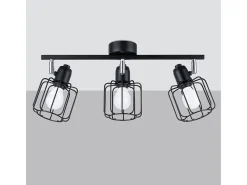 Sollux Lighting Lámparas de techo Celubi moderno de acero - 3 fuentes luminosas 3000K - L.48 x A.19 cm - Negro Hot