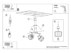 Sollux Lighting Lámparas de techo Celubi moderno de acero - 2 fuentes luminosas 3000K - L.27 x A.19 cm - Blanco Outlet