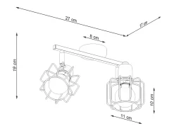 Sollux Lighting Lámparas de techo Celubi moderno de acero - 2 fuentes luminosas 4000K - L.27 x A.19 cm - Blanco