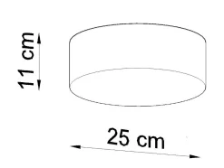 Sollux Lighting Plafón-Lámparas de techo Cercle minimalista de CLORURO DE POLIVINILO - 1 fuentes luminosas 4000K - L.25 x A.11 cm - Negro