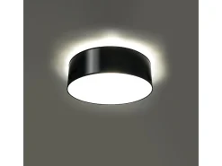 Sollux Lighting Plafón-Lámparas de techo Cercle minimalista de CLORURO DE POLIVINILO - 1 fuentes luminosas 4000K - L.25 x A.11 cm - Negro