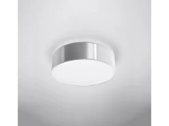 New Sollux Lighting Lámparas de techo Cercle minimalista de CLORURO DE POLIVINILO - 2 fuentes luminosas 3000K - L.35 x A.11 cm - Gris