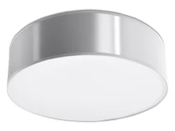 New Sollux Lighting Lámparas de techo Cercle minimalista de CLORURO DE POLIVINILO - 2 fuentes luminosas 3000K - L.35 x A.11 cm - Gris