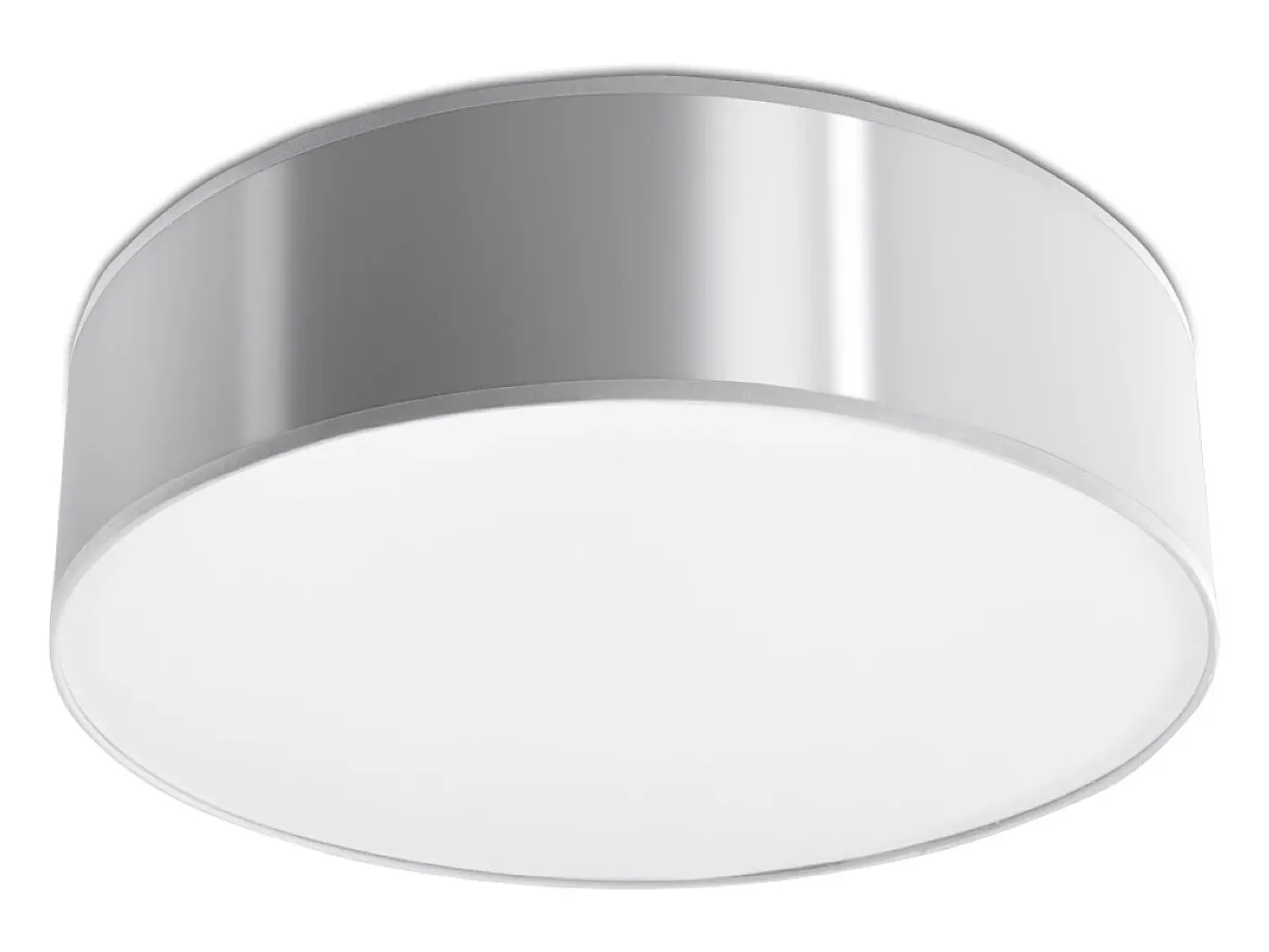 New Sollux Lighting Lámparas de techo Cercle minimalista de CLORURO DE POLIVINILO - 2 fuentes luminosas 3000K - L.35 x A.11 cm - Gris