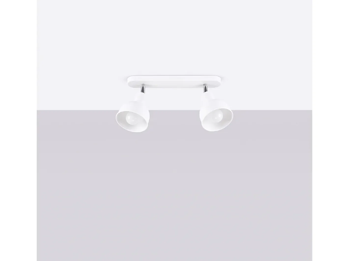 Discount Sollux Lighting Lámparas De Techo Elba Desván De Acero - 2 Fuentes Luminosas - L.47 X A.18,5 Cm - Blanco