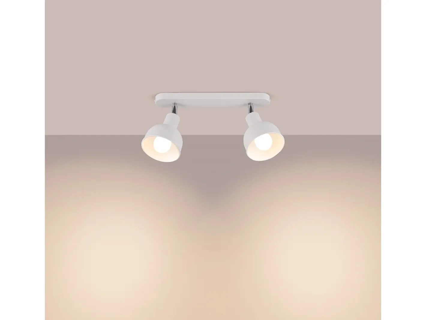 Discount Sollux Lighting Lámparas De Techo Elba Desván De Acero - 2 Fuentes Luminosas - L.47 X A.18,5 Cm - Blanco