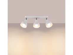 Sollux Lighting Lámparas De Techo Elba Desván De Acero - 3 Fuentes Luminosas - L.59 X A.18,5 Cm - Blanco Clearance