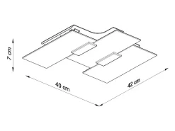 Sollux Lighting Plafón-Lámparas de techo Fabulario moderno de acero/vidrio - 3 fuentes luminosas 4000K - L.40 x A.7 cm - cromo/blanco Gris