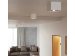 Discount Sollux Lighting Lámparas de techo Flaix moderno de cerámica - 1 fuentes luminosas 3000K - L.14 x A.14 cm - Blanco