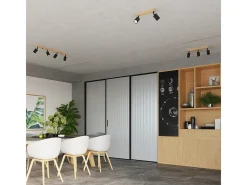 Sollux Lighting Plafón-Lámparas de techo Flare escandinavo de acero/madera - 3 fuentes luminosas 3000K - L.33 x A.17 cm - madera blanca Blanco