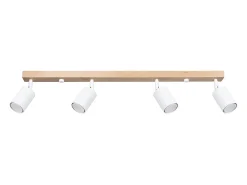Discount Sollux Lighting Lámparas de techo Flare moderno de acero/madera - 4 fuentes luminosas 4000K - L.96 x A.17,5 cm - madera blanca Blanco