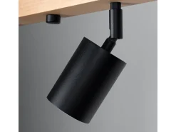 New Sollux Lighting Lámparas de techo Flare moderno de acero/madera - 4 fuentes luminosas 3000K - L.96 x A.17,5 cm - madera negra Negro