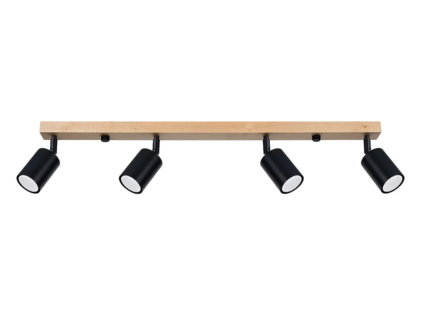 New Sollux Lighting Lámparas de techo Flare moderno de acero/madera - 4 fuentes luminosas 3000K - L.96 x A.17,5 cm - madera negra Negro