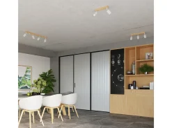 Discount Sollux Lighting Lámparas de techo Flare moderno de acero/madera - 2 fuentes luminosas 4000K - L.46 x A.17,5 cm - madera blanca Blanco