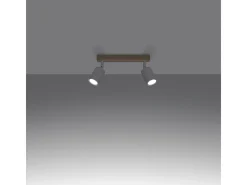 Discount Sollux Lighting Lámparas de techo Flare moderno de acero/madera - 2 fuentes luminosas 4000K - L.46 x A.17,5 cm - madera blanca Blanco