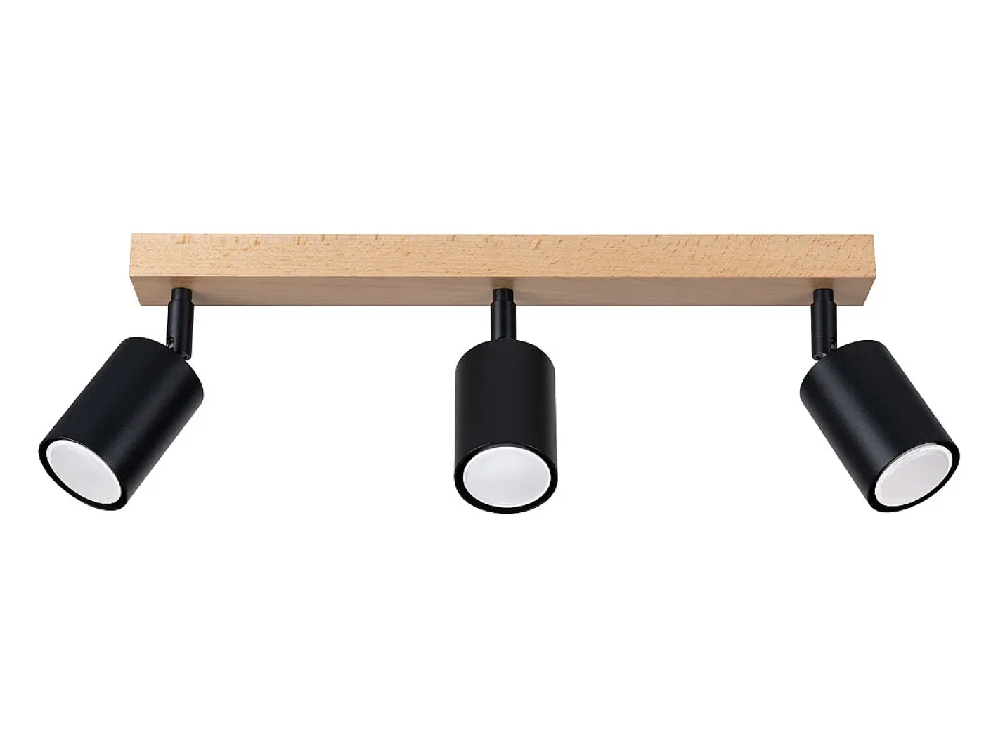 Sollux Lighting Plafón-Lámparas de techo Flare moderno de acero/madera - 3 fuentes luminosas 3000K - L.61 x A.17,5 cm - madera negra Negro