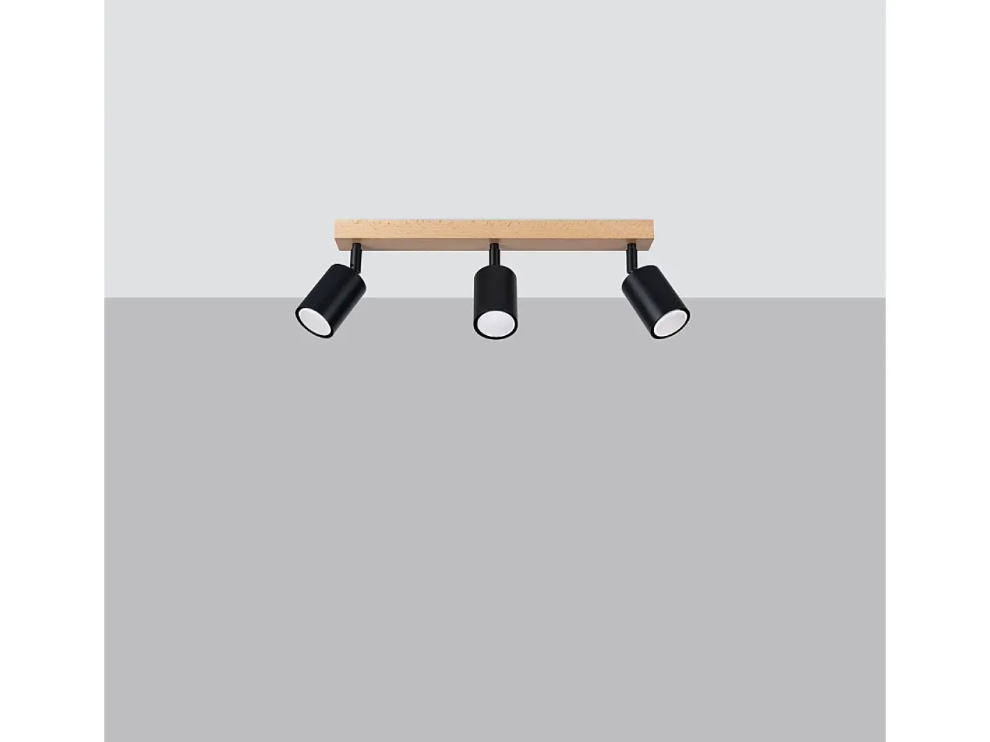 Sollux Lighting Plafón-Lámparas de techo Flare moderno de acero/madera - 3 fuentes luminosas 3000K - L.61 x A.17,5 cm - madera negra Negro