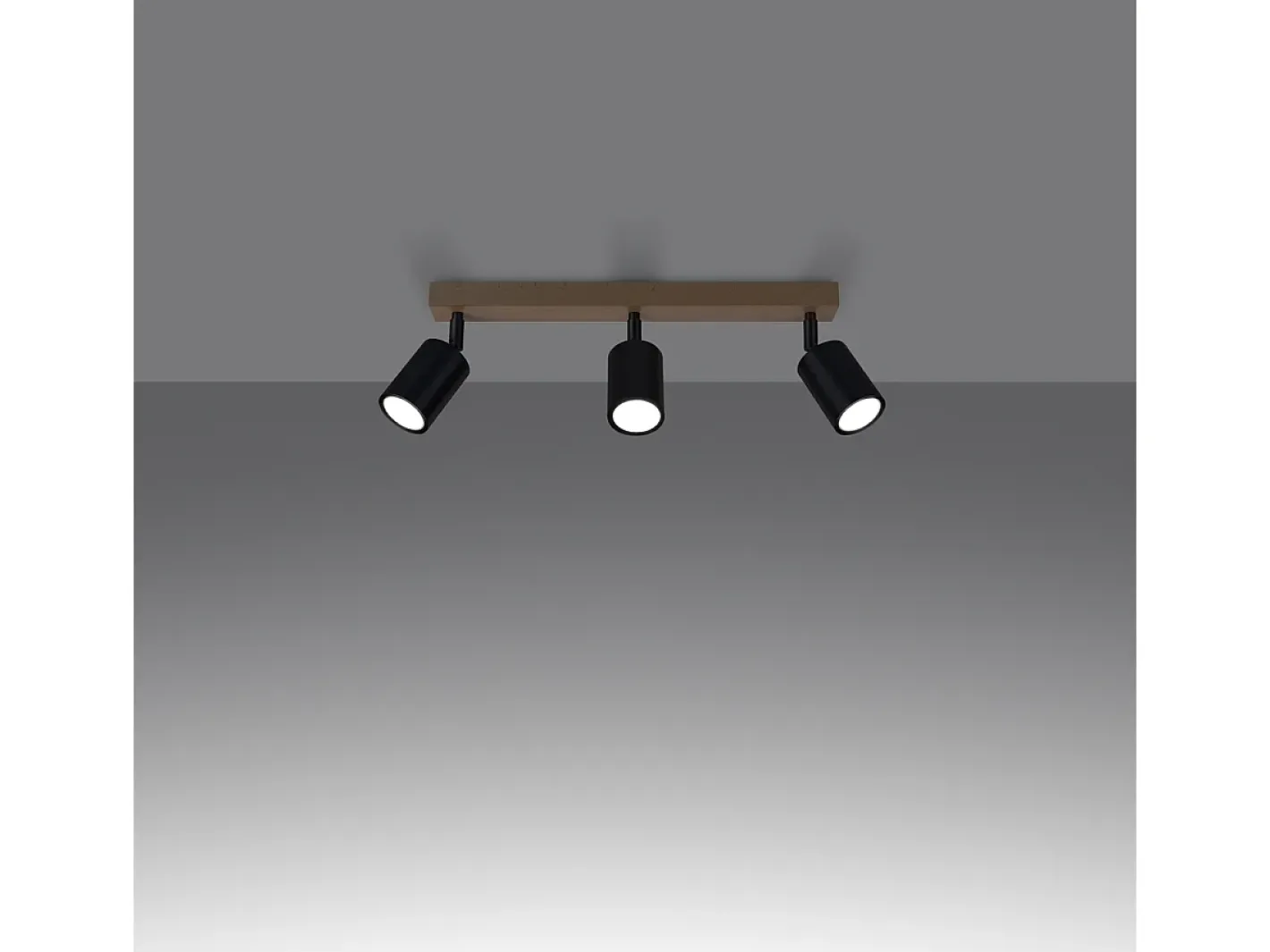Sollux Lighting Lámparas de techo Flare moderno de acero/madera - 3 fuentes luminosas 4000K - L.61 x A.17,5 cm - madera negra Negro