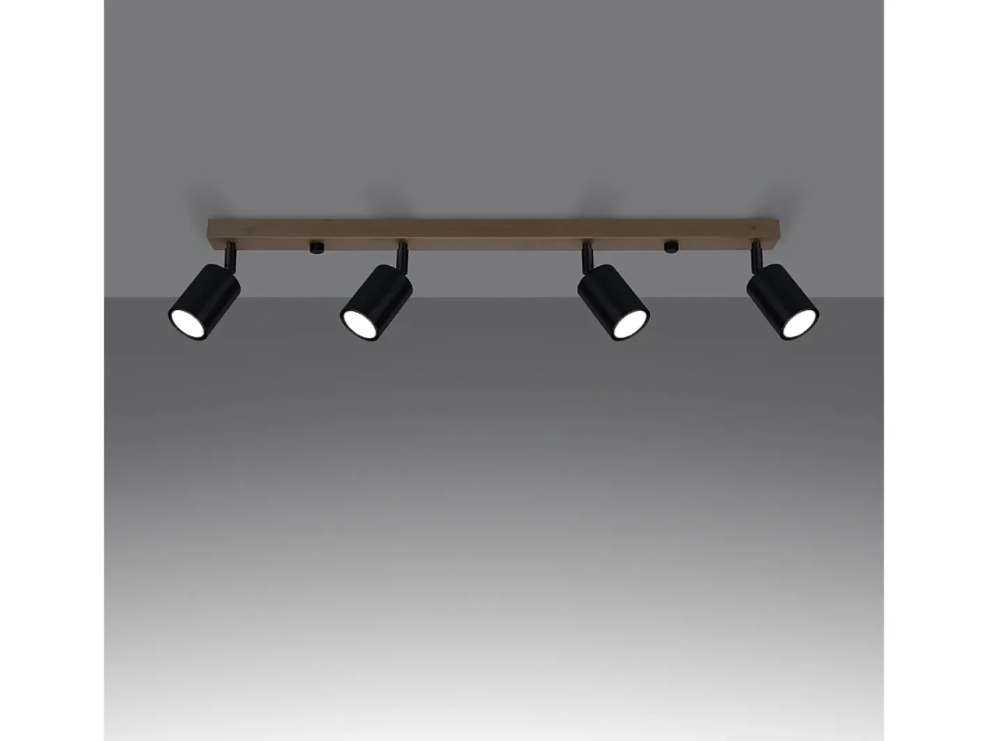 Online Sollux Lighting Lámparas de techo Flare moderno de acero/madera - 4 fuentes luminosas 4000K - L.96 x A.17,5 cm - madera negra Negro