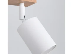 Sollux Lighting Plafón-Lámparas de techo Flare moderno de acero/madera - 3 fuentes luminosas 3000K - L.61 x A.17,5 cm - madera blanca Blanco