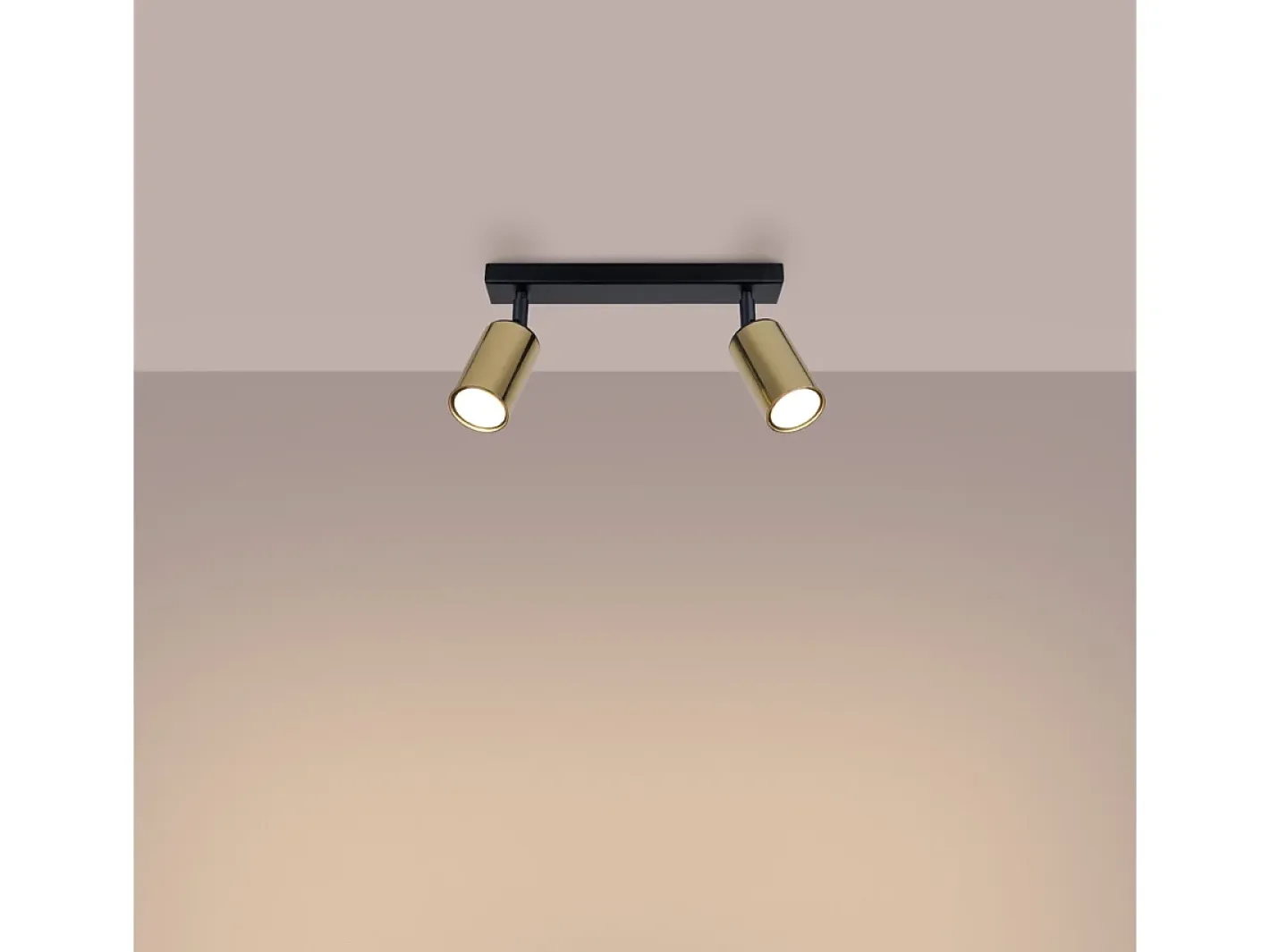 Sollux Lighting Lámparas de techo Glois moderno de acero - 2 fuentes luminosas 4000K - L.30 x A.18,5 cm - oro Negro Discount