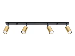 Hot Sollux Lighting Lámparas de techo Glois moderno de acero - 4 fuentes luminosas 4000K - L.82 x A.18,5 cm - oro Negro