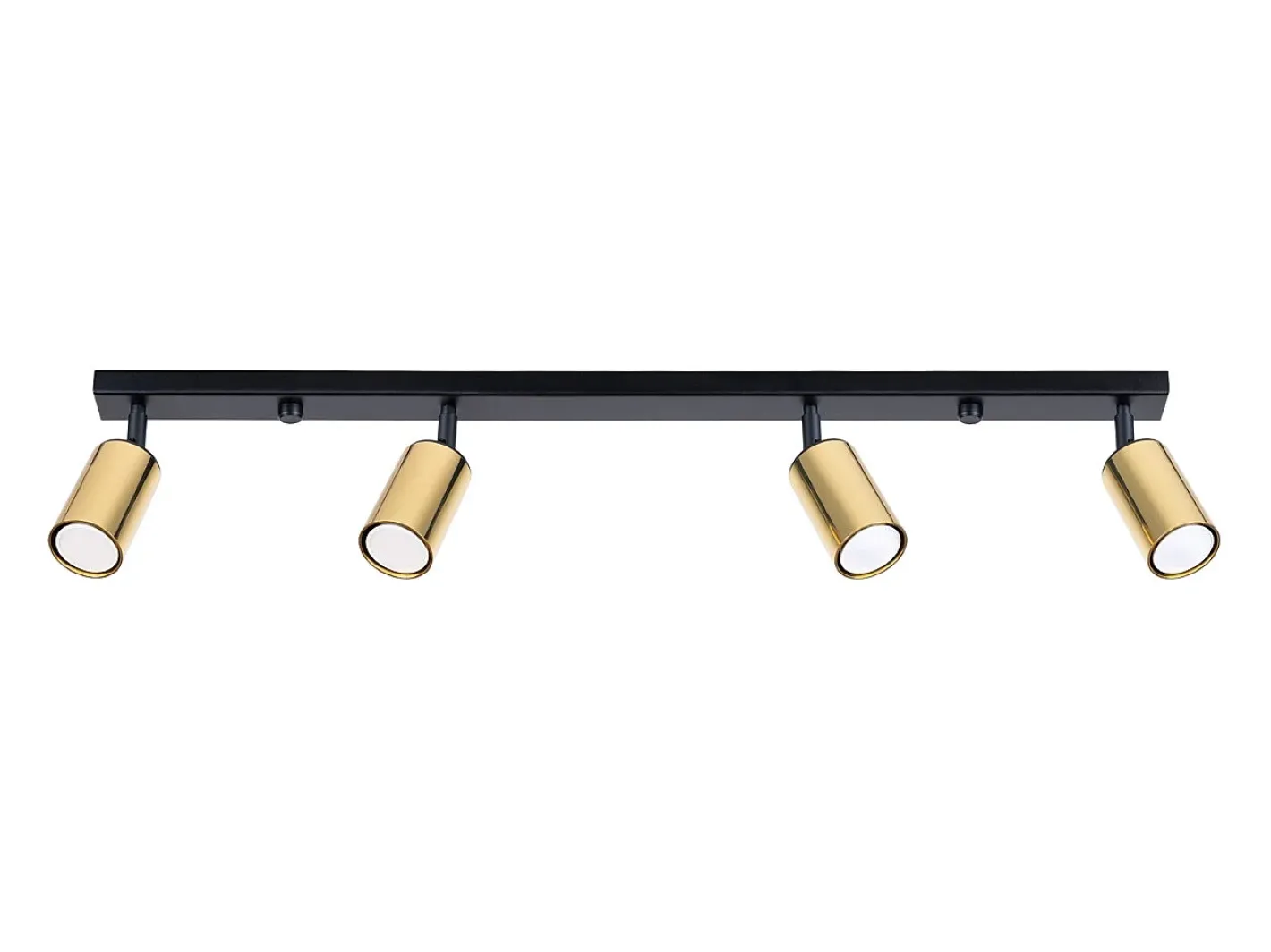 Hot Sollux Lighting Lámparas de techo Glois moderno de acero - 4 fuentes luminosas 4000K - L.82 x A.18,5 cm - oro Negro