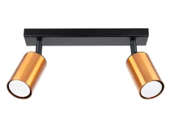 Clearance Sollux Lighting Lámparas de techo Glois moderno de acero - 2 fuentes luminosas 4000K - L.30 x A.18,5 cm - /cobre Negro