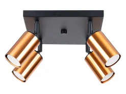 Sollux Lighting Lámparas de techo Glois moderno de acero - 4 fuentes luminosas 3000K - L.25 x A.19 cm - /cobre Negro Sale