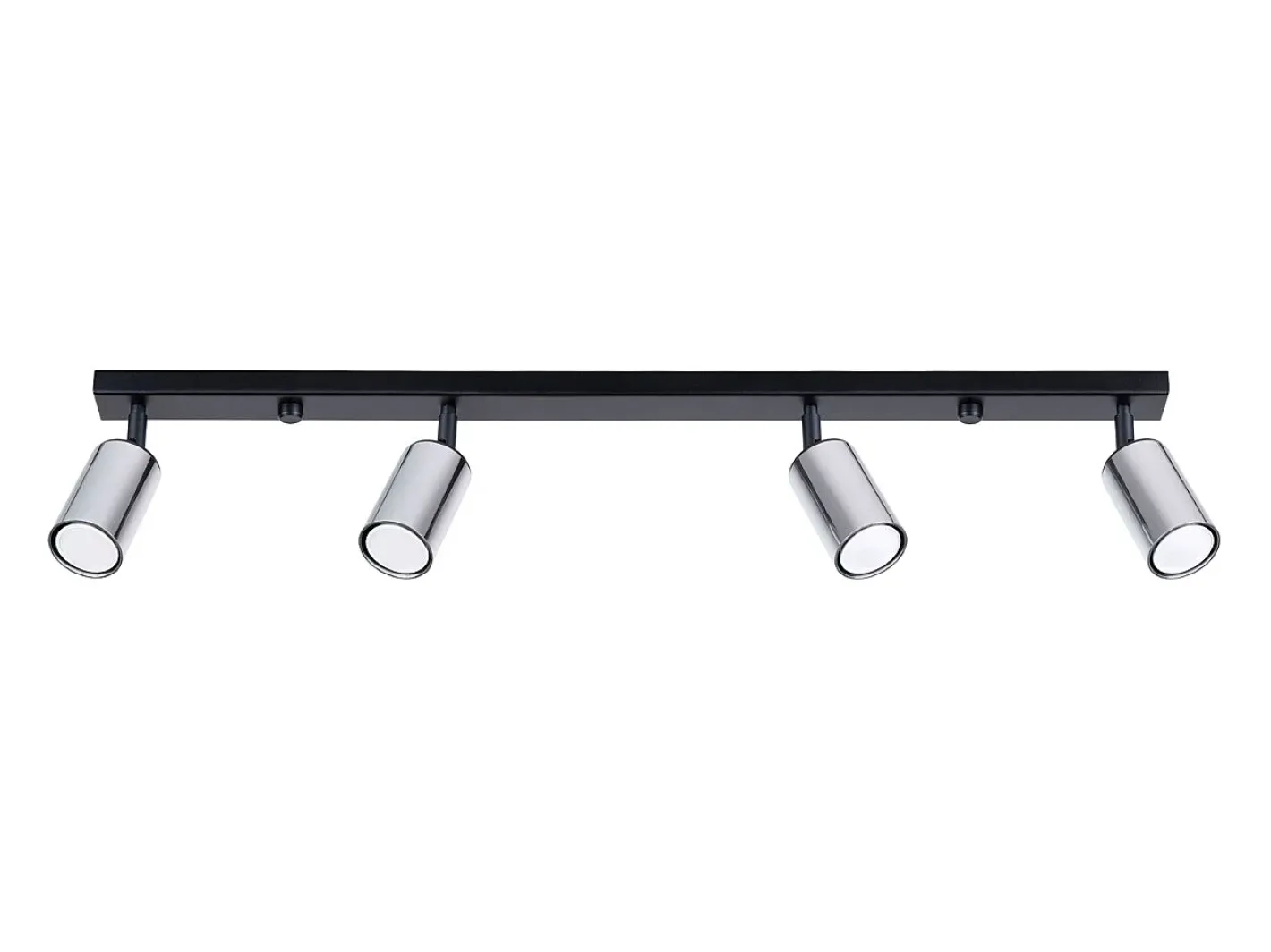 New Sollux Lighting Lámparas de techo Glois moderno de acero - 4 fuentes luminosas 4000K - L.82 x A.18,5 cm - /cromo Negro
