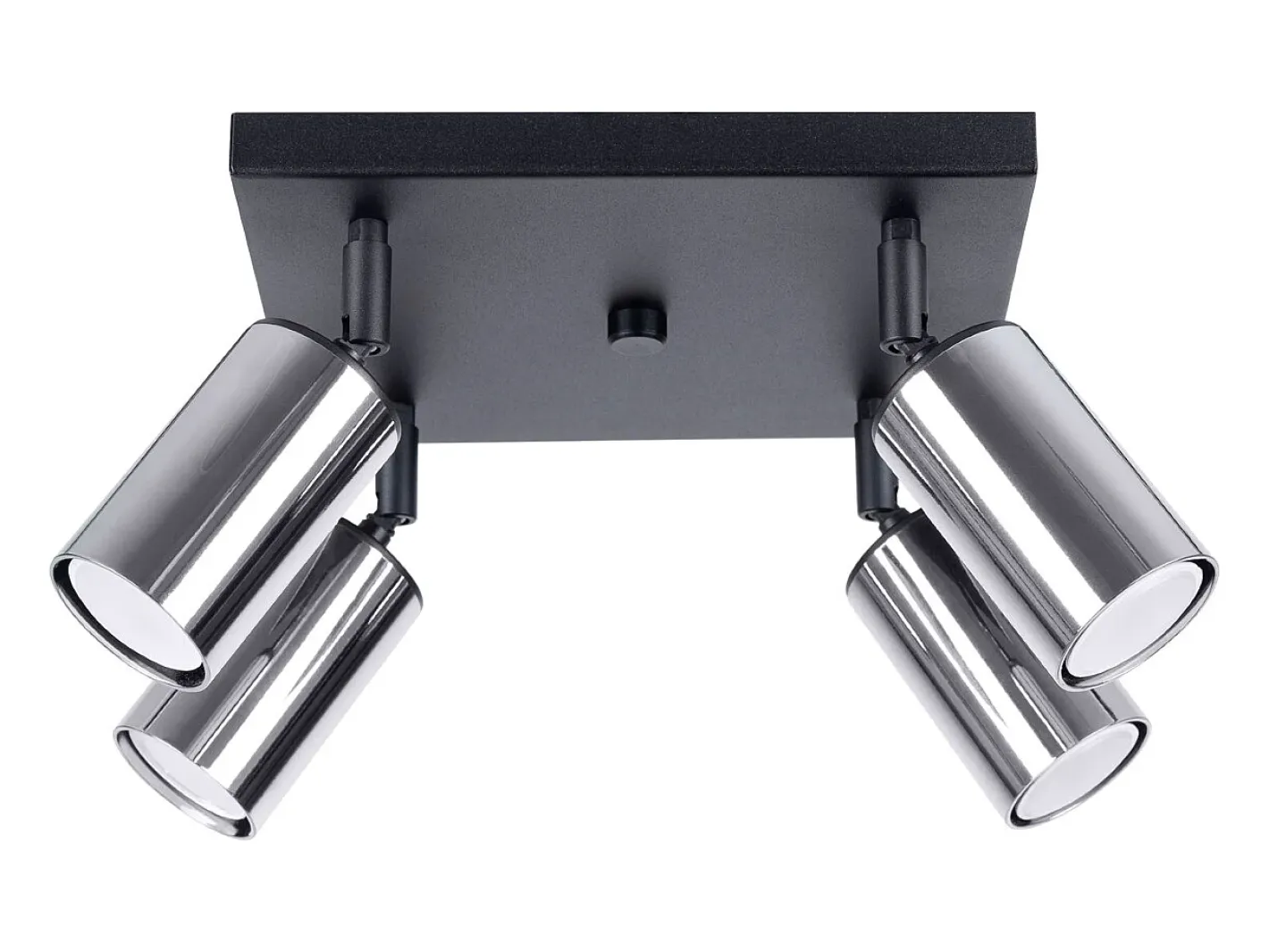 Sollux Lighting Plafón-Lámparas de techo Glois moderno de acero - 4 fuentes luminosas 4000K - L.25 x A.19 cm - /cromo Negro