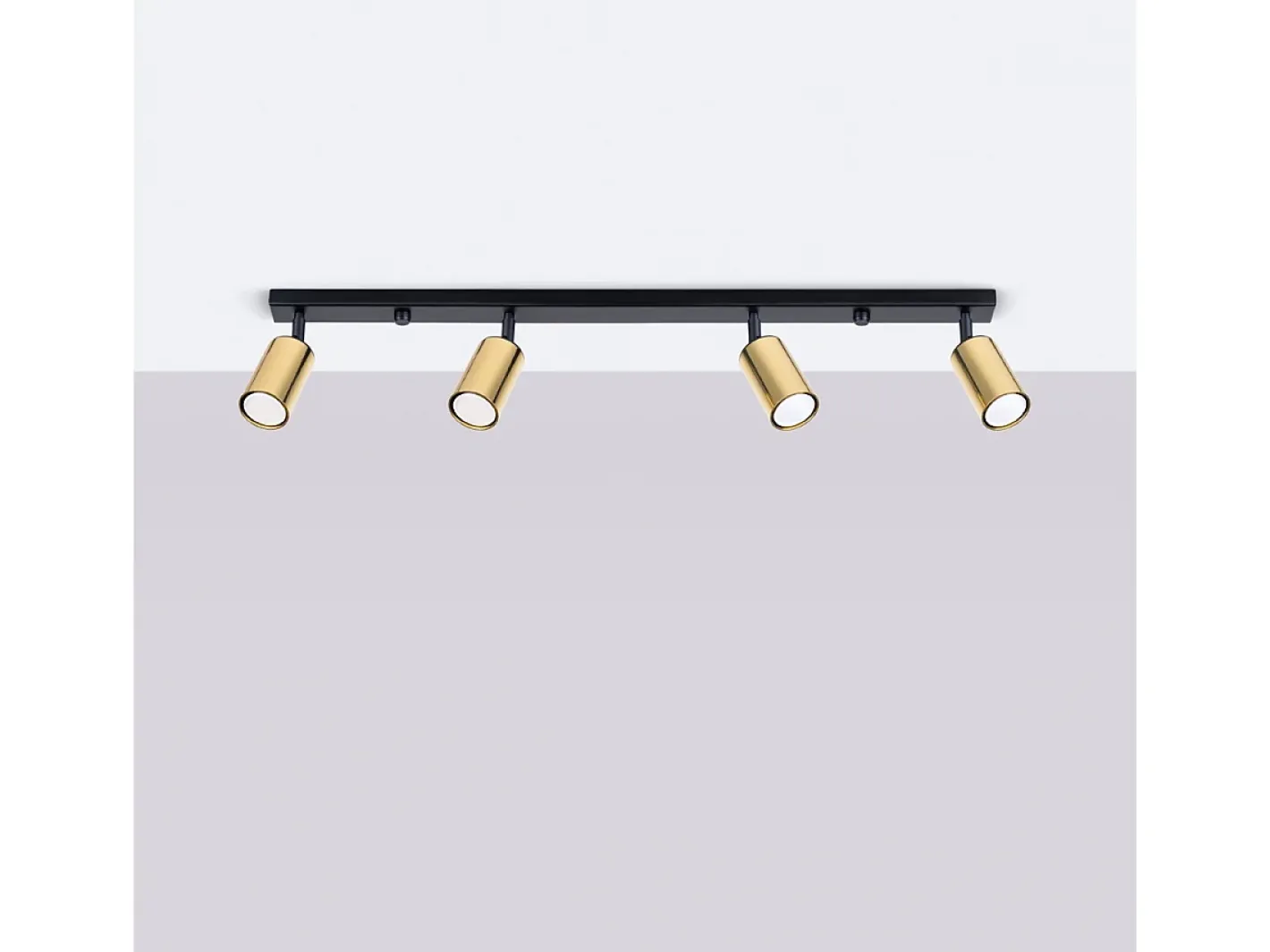 Sollux Lighting Plafón-Lámparas de techo Glois moderno de acero - 4 fuentes luminosas 3000K - L.82 x A.18,5 cm - oro Negro