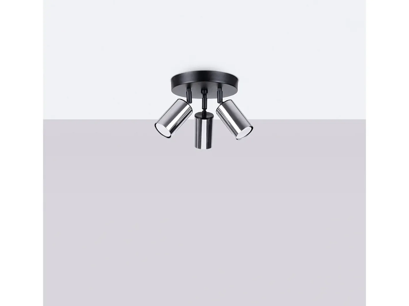 Online Sollux Lighting Lámparas de techo Glois moderno de acero - 3 fuentes luminosas 3000K - L.19,5 x A.20 cm - /cromo Negro