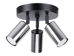 Online Sollux Lighting Lámparas de techo Glois moderno de acero - 3 fuentes luminosas 3000K - L.19,5 x A.20 cm - /cromo Negro