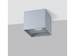 Sollux Lighting Plafón-Lámparas De Techo Hati Minimalista De Aluminio - 1 Fuentes Luminosas - L.10 X A.10 Cm - Gris