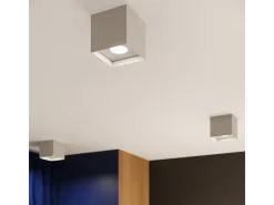 Sollux Lighting Plafón-Lámparas De Techo Hati Minimalista De Aluminio - 1 Fuentes Luminosas - L.10 X A.10 Cm - Gris