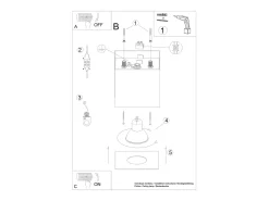 Sollux Lighting Plafón-Lámparas De Techo Hati Minimalista De Aluminio - 1 Fuentes Luminosas - L.10 X A.10 Cm - Gris
