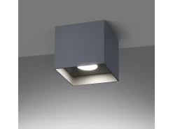 Sollux Lighting Plafón-Lámparas De Techo Hati Minimalista De Aluminio - 1 Fuentes Luminosas - L.10 X A.10 Cm - Gris